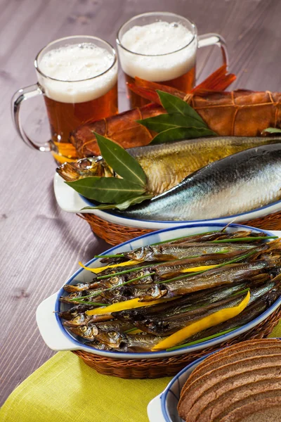 Deniz ürünleri bira meze — Stok fotoğraf