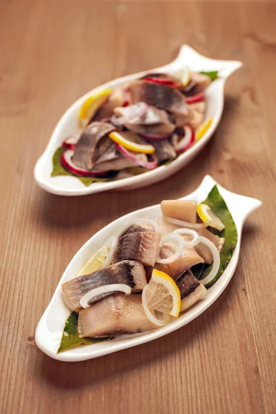 Seafood appetizer herring fillet — Stock Photo, Image