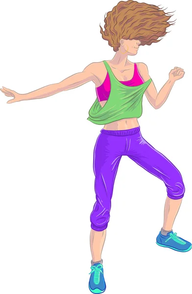 Zumba-Fitness-Mädchen — Stockvektor