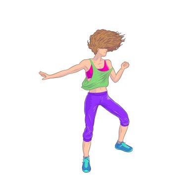 Zumba dans veya parti yapma fitness kız