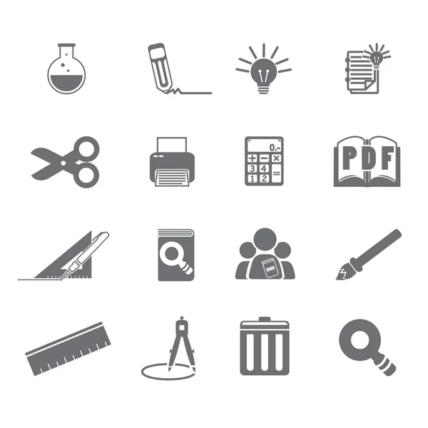 Herramientas aprendizaje icono conjunto 5 — Vector de stock