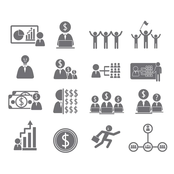 Iconos de negocios, gestión y humano — Vector de stock
