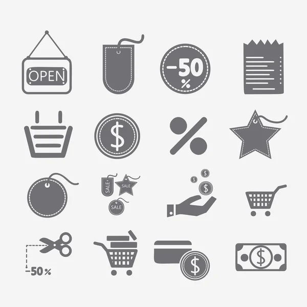 Set di icone della spesa — Vettoriale Stock
