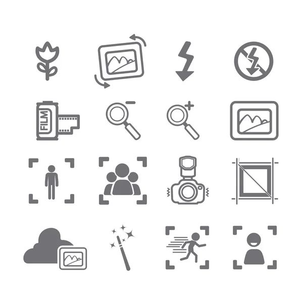 Camera icons menu — Stock Vector