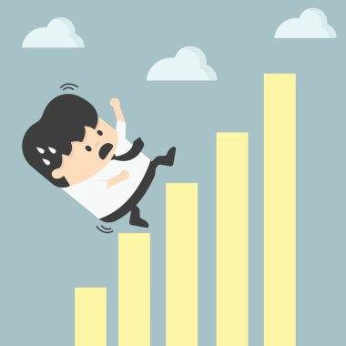 grafik grafik düşen iş adamı