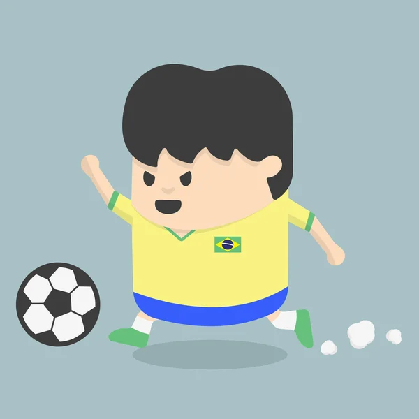 Brasil futbolista — Vector de stock