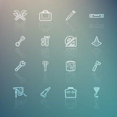 iconos de herramientas en el fondo de la retina