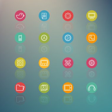 Retina arka planda medya ve Mobil Arayüz Çemberi Serisi -