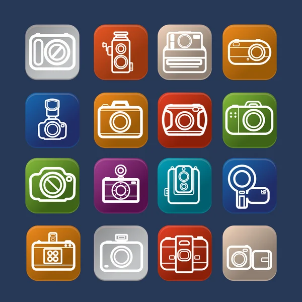 Fotografia icona della fotocamera di progettazione su eps.10 colorati — Vettoriale Stock