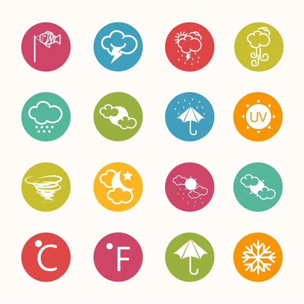 Icons weather  Circle Series - eps.10 — Stock Vector