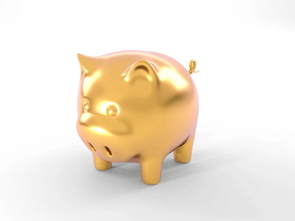 Financial Savings Business Concept Golden Piggy Bank Money Box Background — стоковое фото