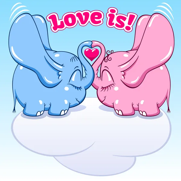 Влюбленный слоненок — стоковый вектор