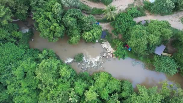 Top View Rocky River Daytime — Stock Video