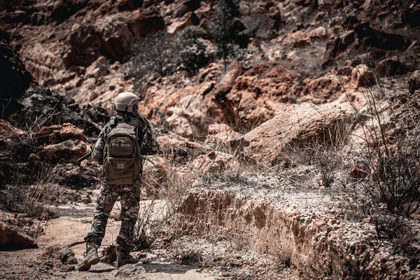 Soldaten Von Spezialeinheiten Über Kriege Der Wüste Thailänder Armeesoldaten — Stockfoto