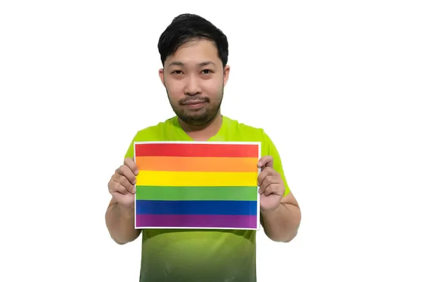 Hbtq Pride Månad Koncept Asiatisk Stilig Manliga Make Och Bära — Stockfoto