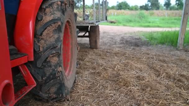 Farmářka Pracující Traktoru — Stock video