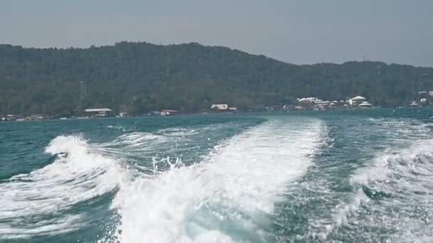 Kilátás Hátsó Csónakból Tengerre — Stock videók