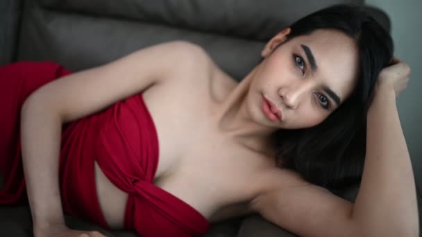 Retrato Mulher Sexy Asiática — Vídeo de Stock