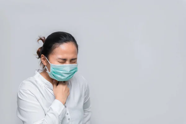 Asian Woman Business City Thailand Girl Wearing Protection Medical Mask — Stock Photo, Image