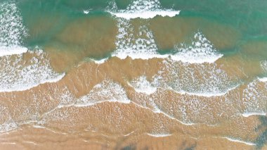 Sea of thailand from drone view,High angle of seaside at chanthaburi