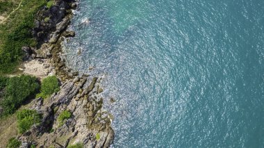 View of island from drone angle,Chanthaburi province of thailand,High angle of sea