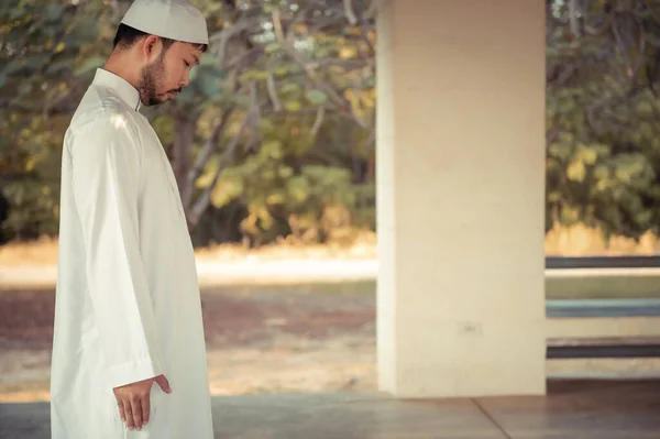 Asia Islam Man Prayer Young Muslim Berdoa Ramadan Festival Konsep — Stok Foto