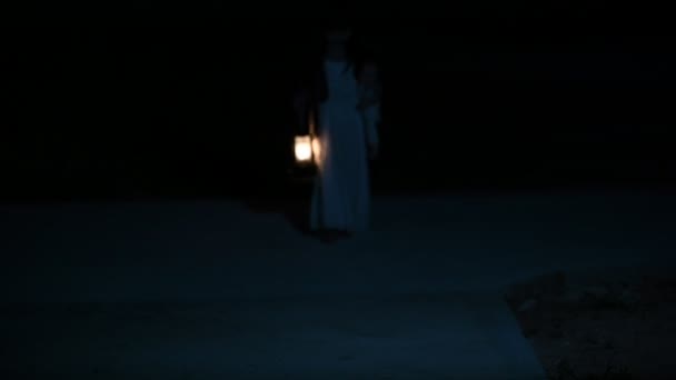 Sad Child Ghost Night Halloween Festival Concept Friday 13Th Horror — Video Stock