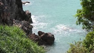Landscape view of beach sea in summer day, See from mountain