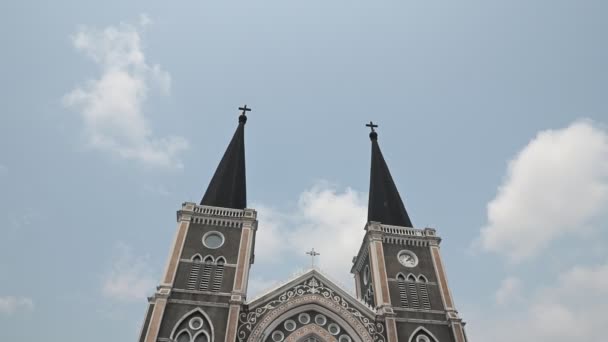 Katedra Niepokalanego Poczęcia Chanthaburi Tajlandia — Wideo stockowe