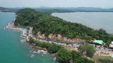 Noen Nang Phaya Viewpoint landmark chanthaburi of thailand, High angle view from drone