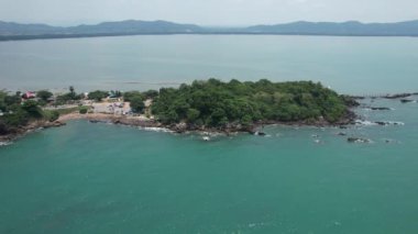 Noen Nang Phaya Viewpoint landmark chanthaburi of thailand, High angle view from drone
