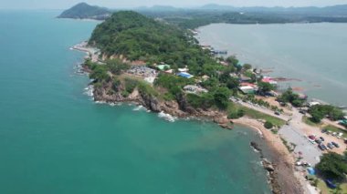 Noen Nang Phaya Viewpoint landmark chanthaburi of thailand, High angle view from drone