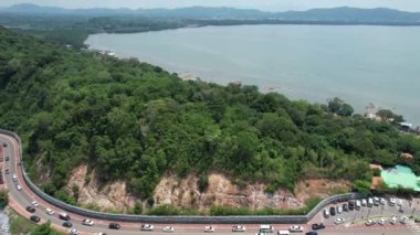 Noen Nang Phaya Viewpoint landmark chanthaburi of thailand, High angle view from drone