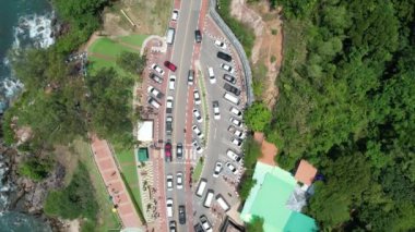 Noen Nang Phaya Viewpoint landmark chanthaburi of Thailand, High angle view from drone