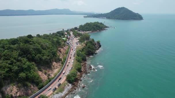 Noen Nang Phaya Viewpoint Landmark Chanthaburi Thailand High Angle View — ストック動画