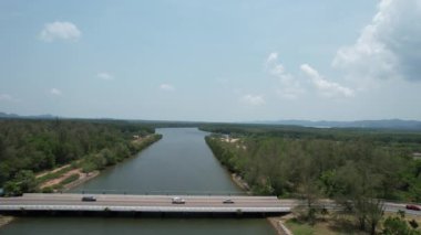 Bird eye view of the mangrove forest from drone, Chanthaburi of Thailand