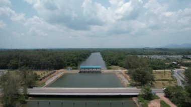 Bird eye view of the mangrove forest from drone, Chanthaburi of thailand