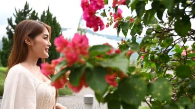 Asian woman travelling at the old town Italy style, Alone travel, Lifestyle of single girl