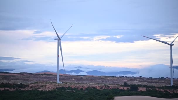 Piękny Krajobraz Turbin Wiatrowych — Wideo stockowe