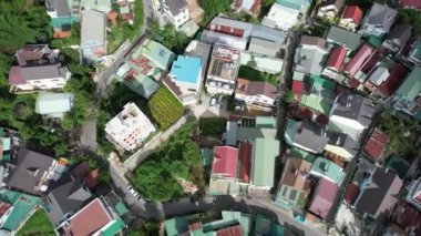 View of Dalat city, Vietnam from drone angle, Da Lat is a city located in a valley with cool weather all year round.