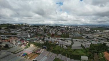 View of Dalat city, Vietnam from drone angle, Da Lat is a city located in a valley with cool weather all year round.