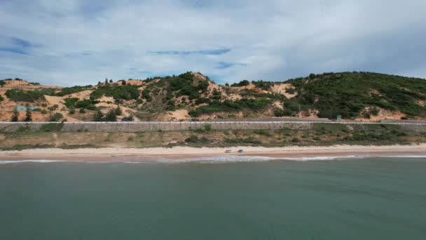 Mui Vietnam Tourist Destination Desert Sea Bird Eye View Drone — 图库视频影像