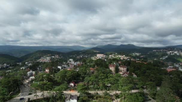 View Dalat City Vietnam Drone Angle Lat City Located Valley — Stock Video