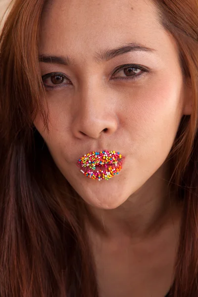 Σαγηνευτική γυναίκα γλυκιά mouth7 — Φωτογραφία Αρχείου