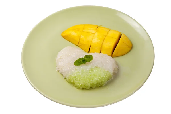 Klibbigt ris med mango thai food3 — Stockfoto