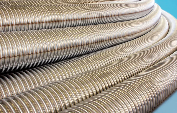 Metalic corrugated tubes. — Stock Photo, Image