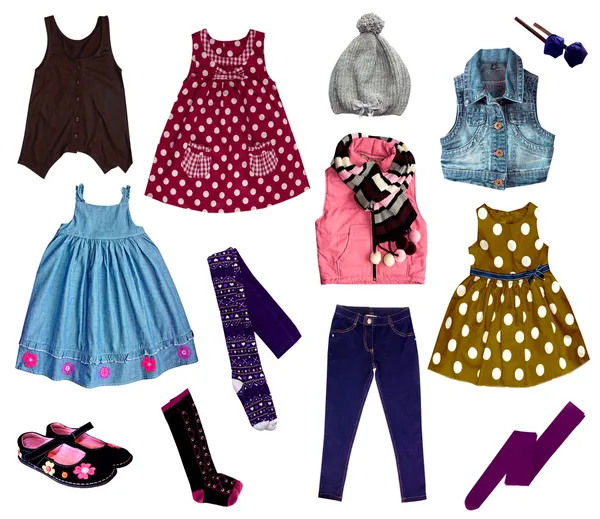 Colagem de roupas infantis — Fotografia de Stock