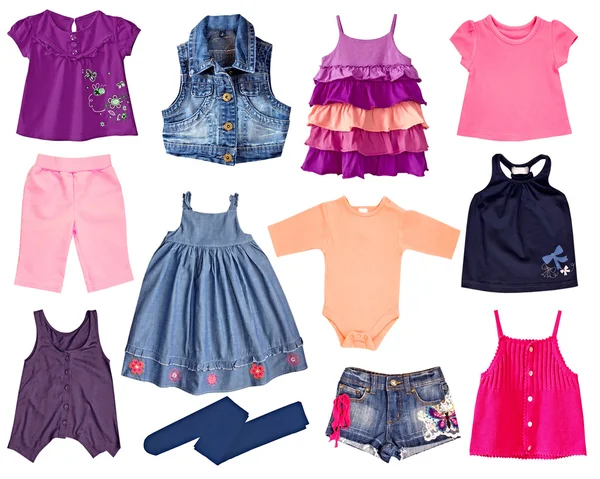 Collage kid clothes. — Stock Photo, Image