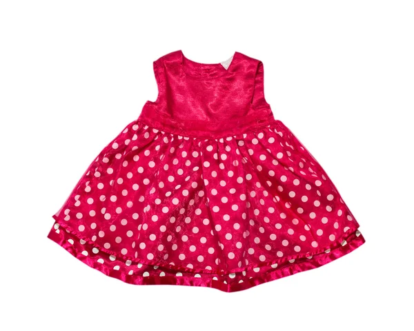 Vestido vermelho bebê menina . — Fotografia de Stock