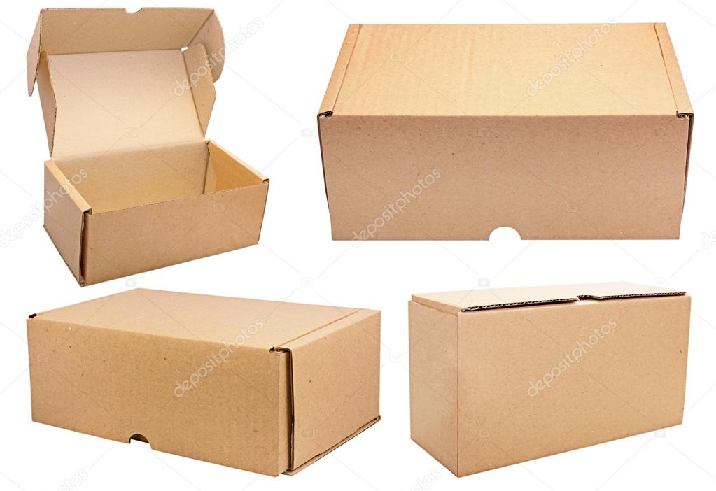 Carton boxes set.Isolated.